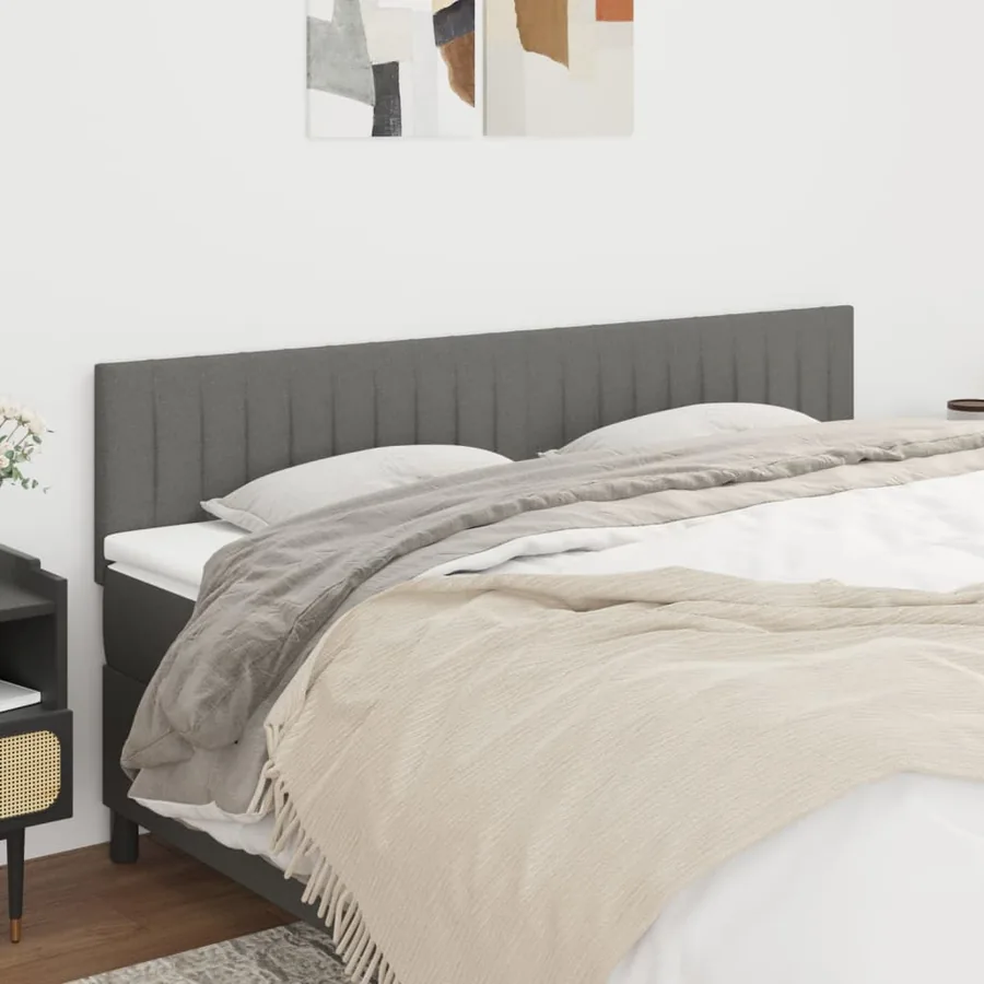 Têtes de lit Gris foncé 200x5x78/88 cm Tissu