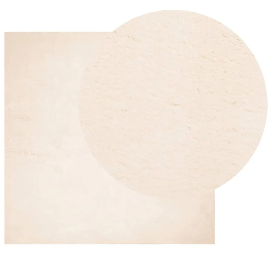 Tapis HUARTE à poils courts doux et lavable beige 160x160 cm - 3