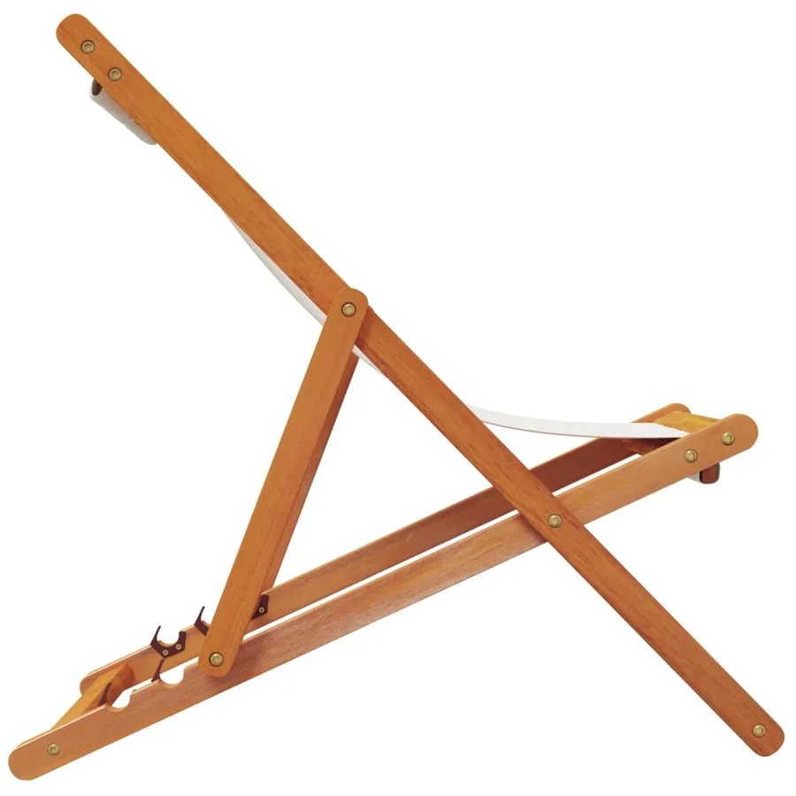 Chaises de plage pliables lot de 2 blanc crème tissu - 5