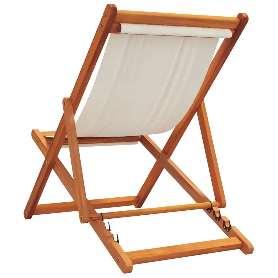 Chaises de plage pliables lot de 2 blanc crème tissu - 6