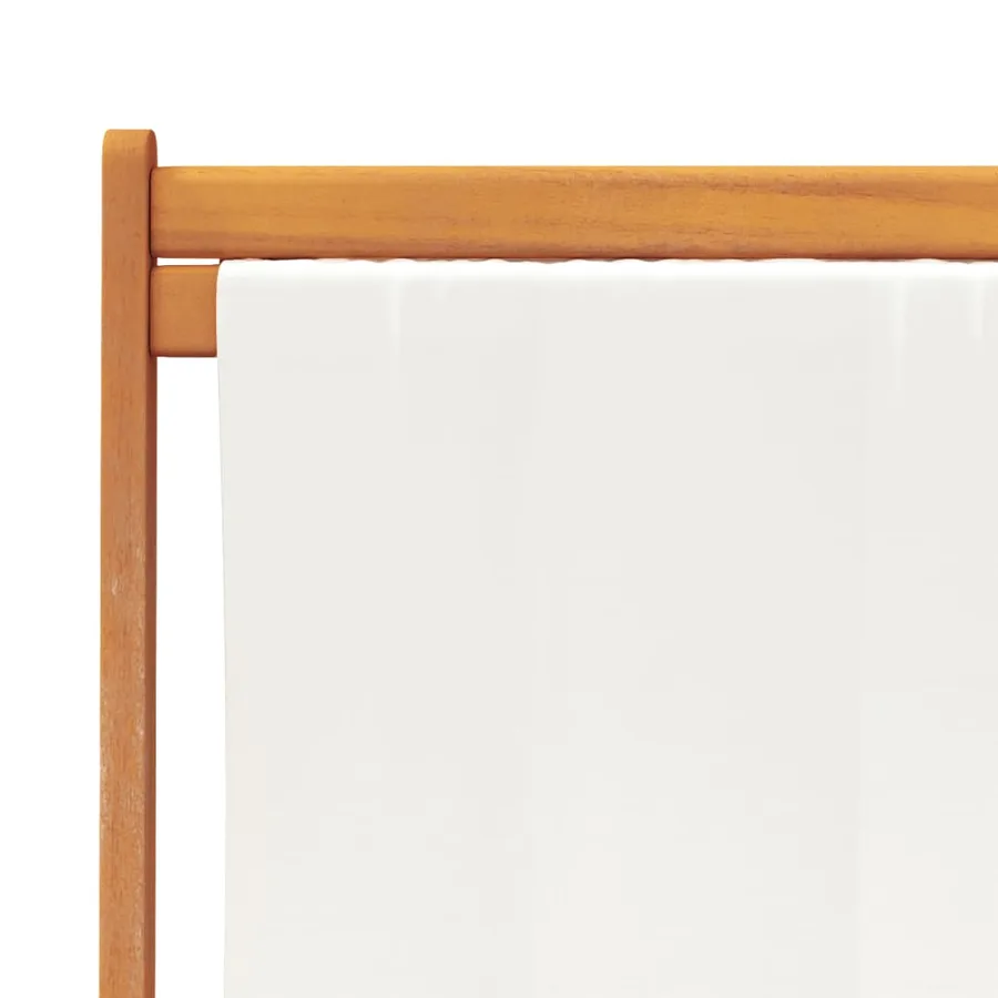 Chaises de plage pliables lot de 2 blanc crème tissu - 8