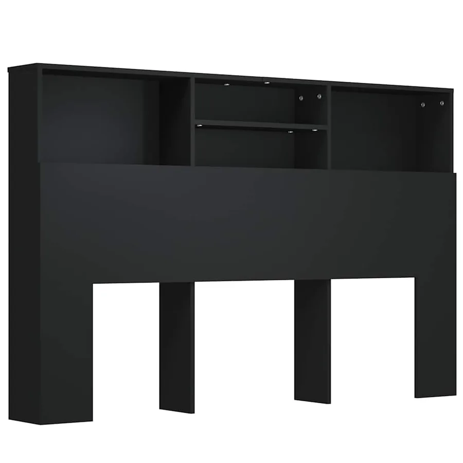 Armoire de tête de lit Noir 160x19x103,5 cm - 2