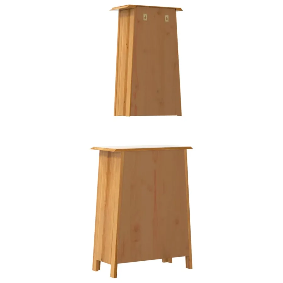 Ensemble de meubles de salle de bain 2 pcs bois de pin massif - 7