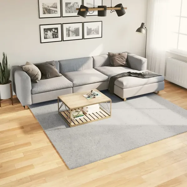 Tapis HUARTE à poils courts doux et lavable gris 240x240 cm
