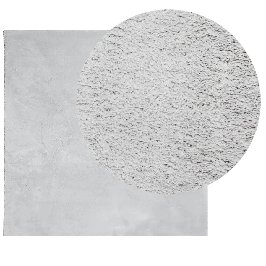 Tapis HUARTE à poils courts doux et lavable gris 240x240 cm - 3