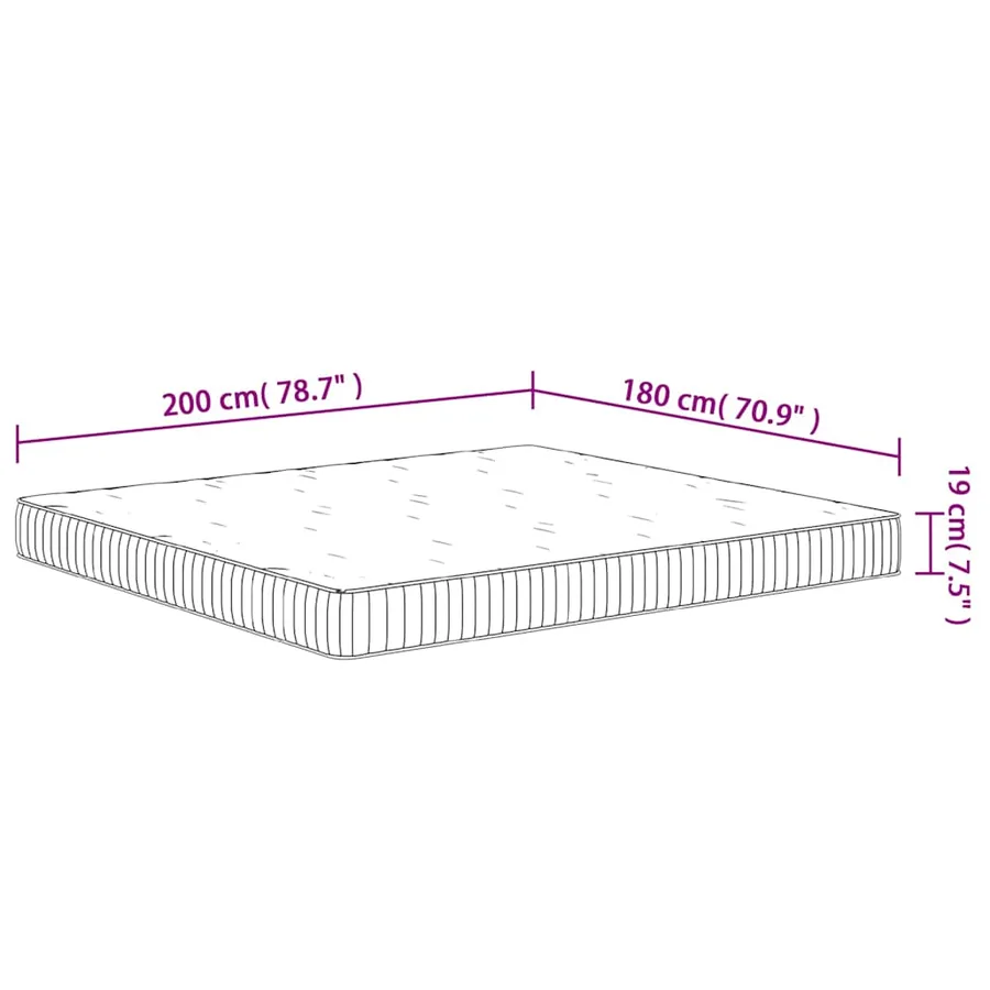 Matelas à ressorts ensachés moyen 180x200 cm - 9