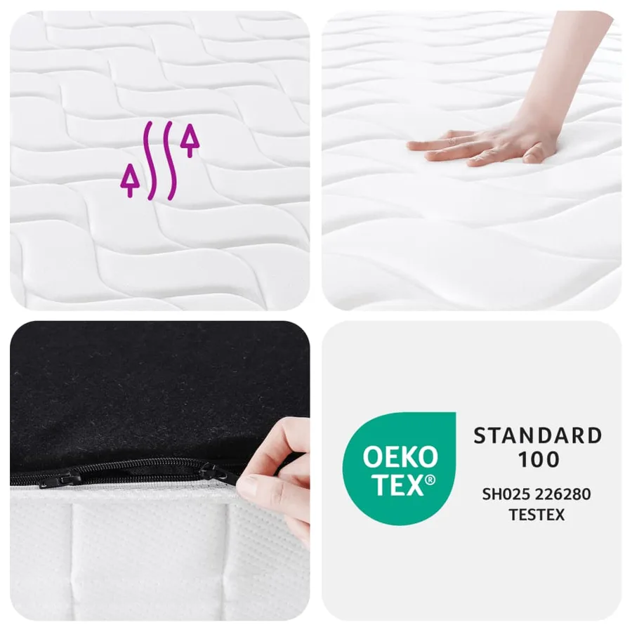 Matelas à ressorts ensachés dureté moyenne 80x200 cm - 8