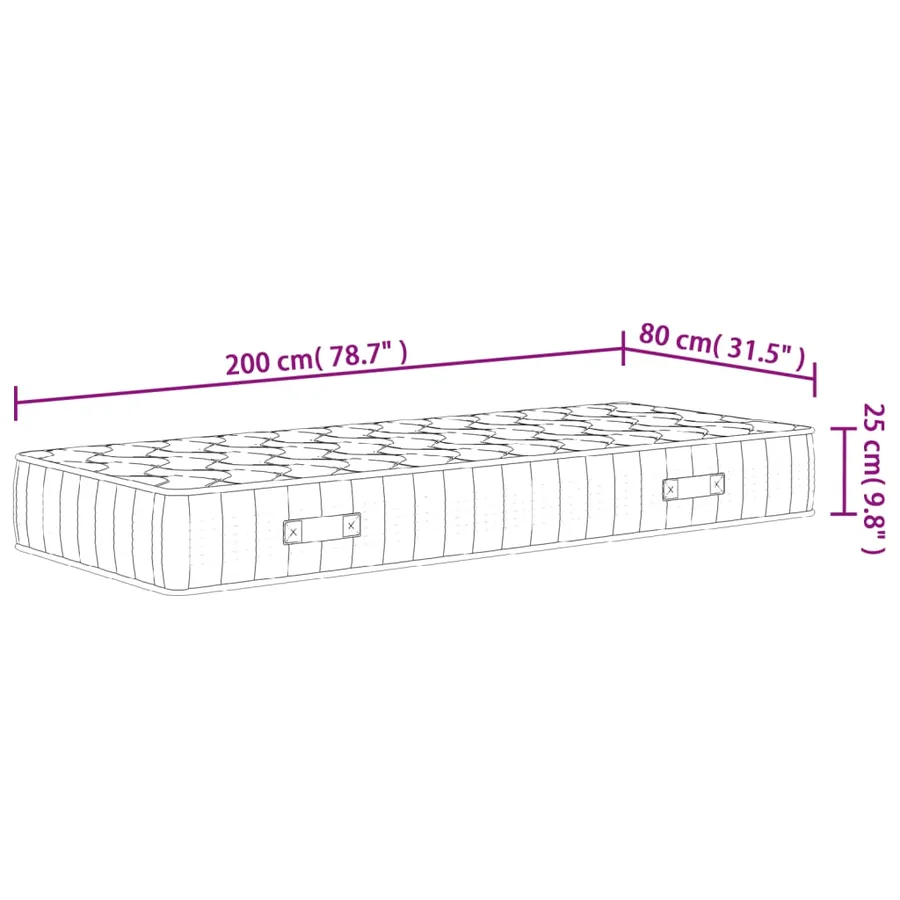 Matelas à ressorts ensachés dureté moyenne 80x200 cm - 9