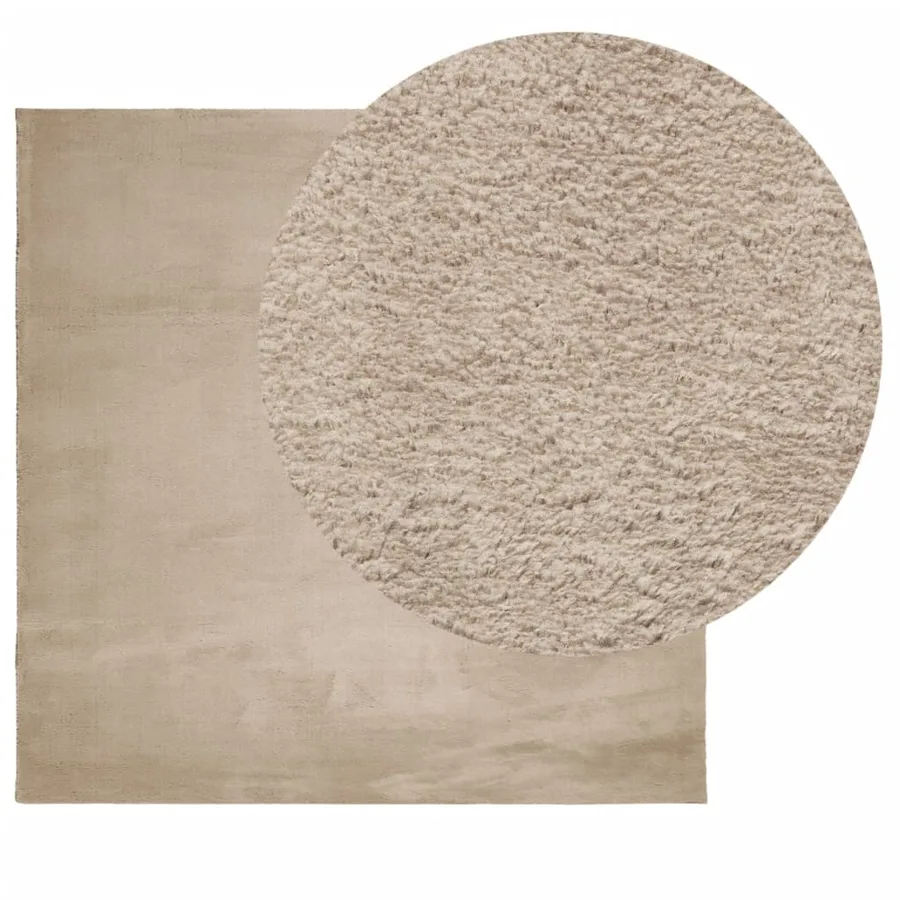 Tapis HUARTE à poils courts doux et lavable sable 120x120 cm - 3