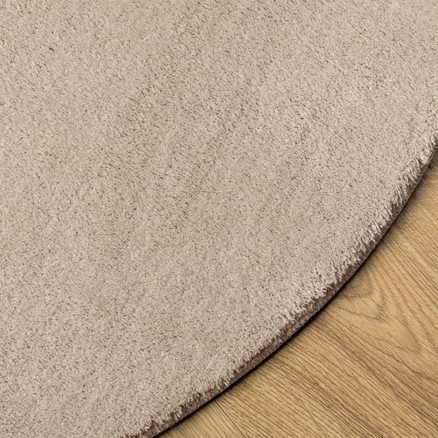 Tapis HUARTE à poils courts doux et lavable sable Ø 160 cm - 4