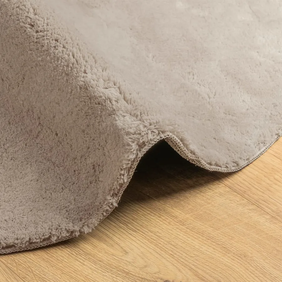 Tapis HUARTE à poils courts doux et lavable sable Ø 160 cm - 6