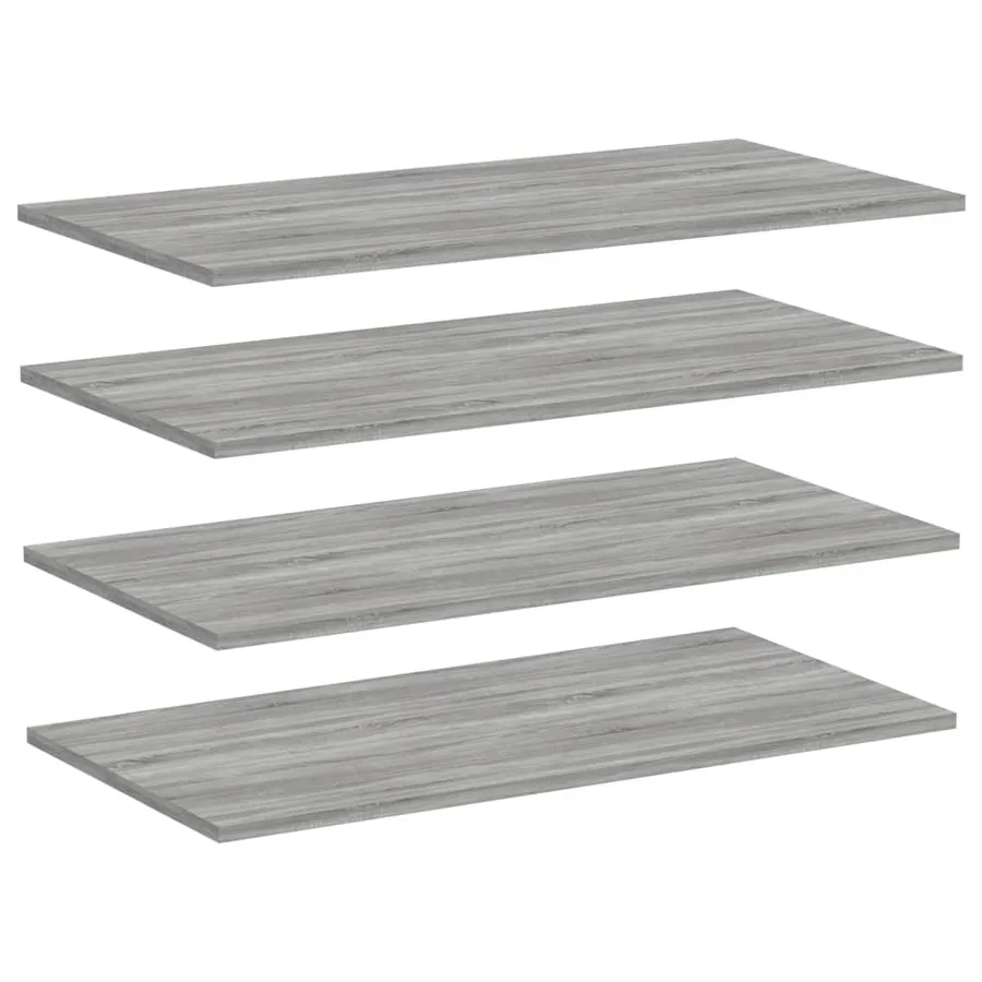 Étagères murales 4 pcs sonoma gris 80x40x1,5 cm bois ingénierie - 2