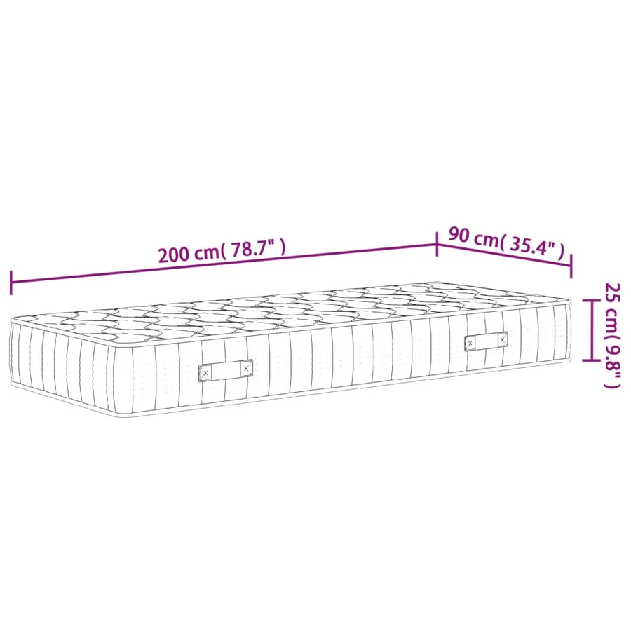 Matelas à ressorts ensachés dureté moyenne 90x200 cm - 9