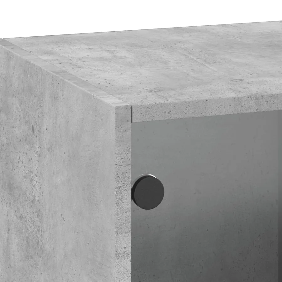 Armoire murale avec portes en verre gris béton 35x37x100 cm - 10