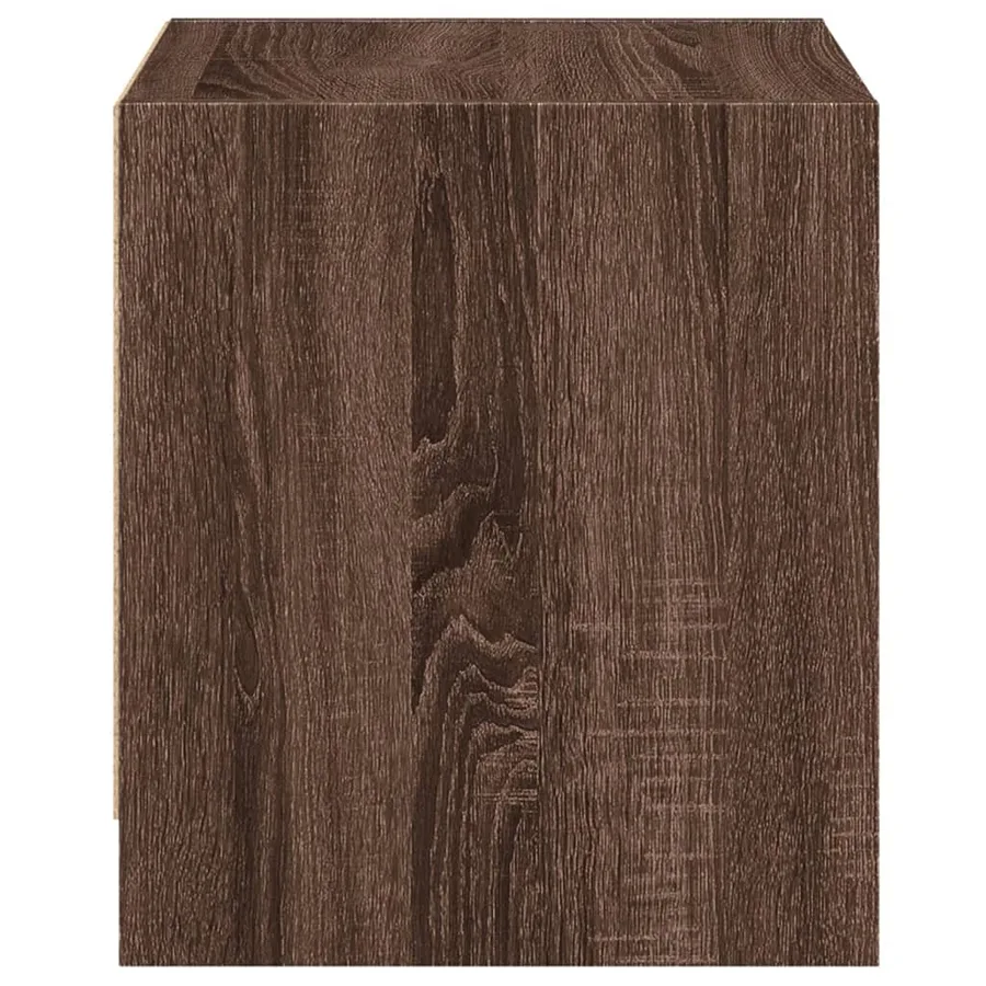 Tables de chevet et portes vitrées 2pcs chêne marron 35x37x42cm - 8