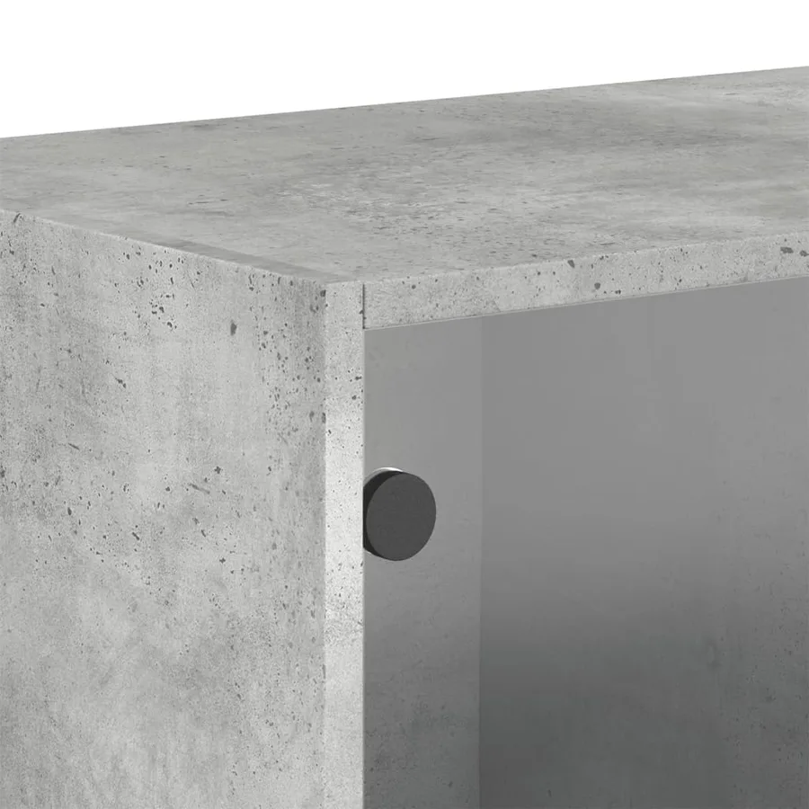 Armoire murale avec portes en verre gris béton 68,5x37x35 cm - 9