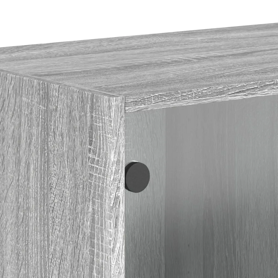 Armoires murales portes vitrées 2 pcs sonoma gris 68,5x37x35 cm - 10