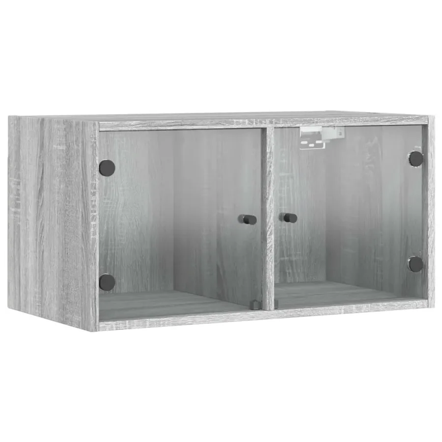 Armoires murales portes vitrées 2 pcs sonoma gris 68,5x37x35 cm - 6