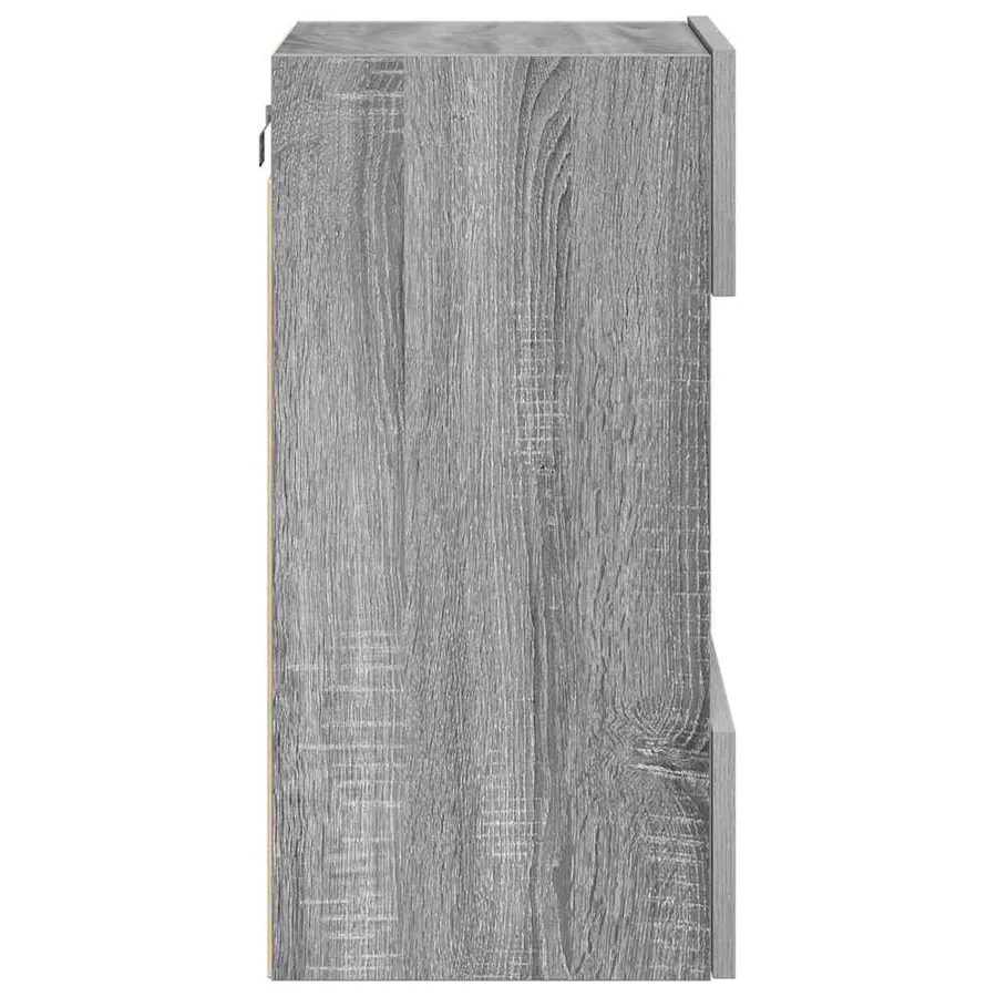 Meubles muraux avec lumières LED pour TV 2pcs sonoma gris 40x30x60,5cm - 8