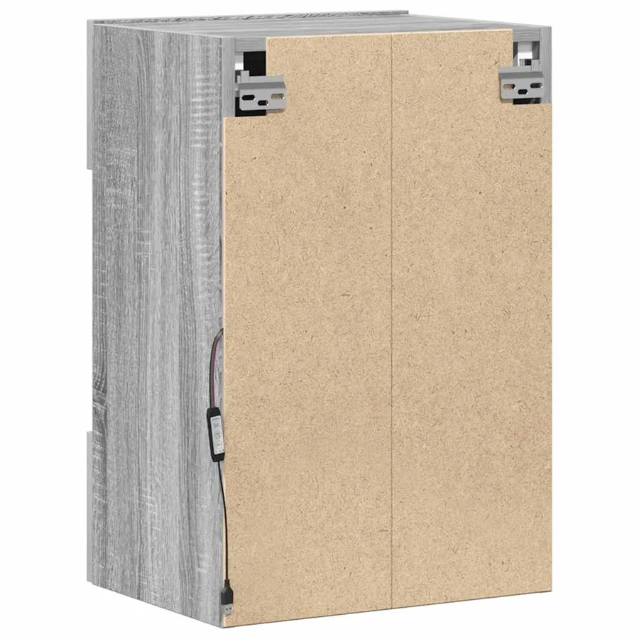 Meubles muraux avec lumières LED pour TV 2pcs sonoma gris 40x30x60,5cm - 9