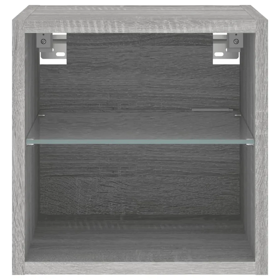 Meuble TV mural avec lumières LED sonoma gris 30x28,5x30 cm - 7