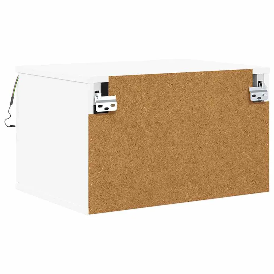 Tables de chevet murales avec lumières LED 2 pcs blanc - 11