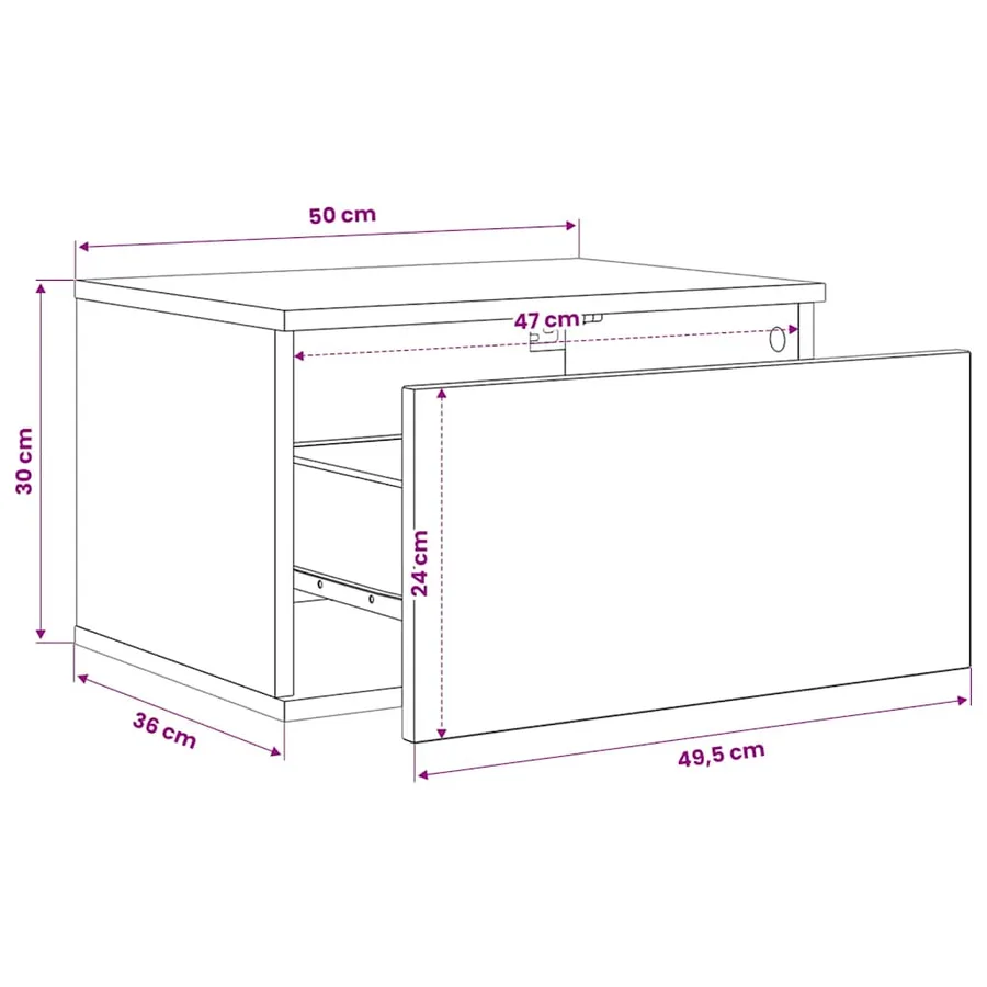 Tables de chevet murales avec lumières LED 2 pcs blanc - 19