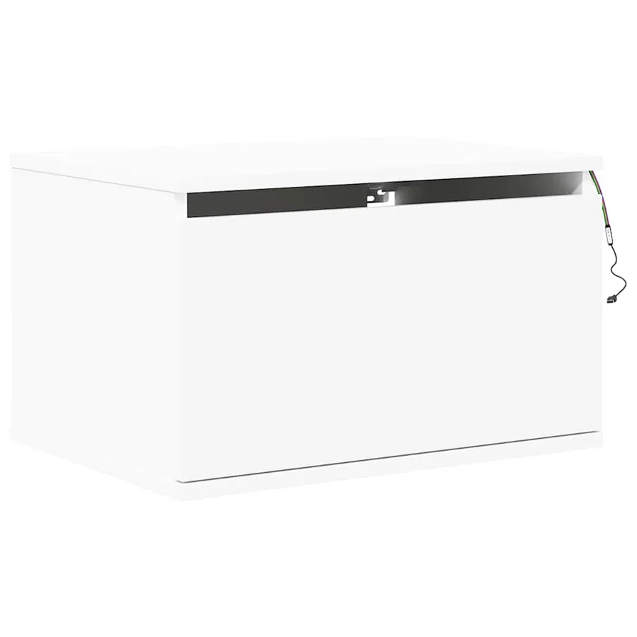 Tables de chevet murales avec lumières LED 2 pcs blanc - 7