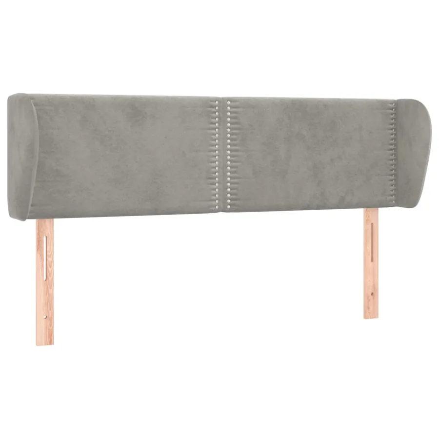 Tête de lit avec oreilles Gris clair 147x23x78/88 cm Velours - 2