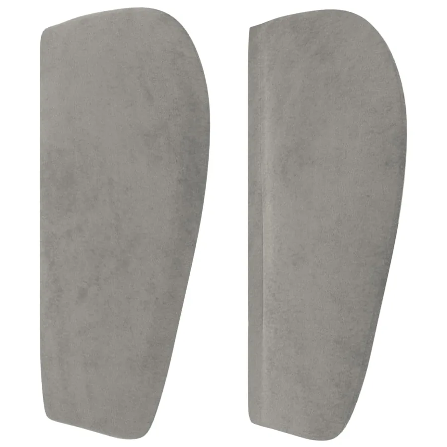 Tête de lit avec oreilles Gris clair 147x23x78/88 cm Velours - 4