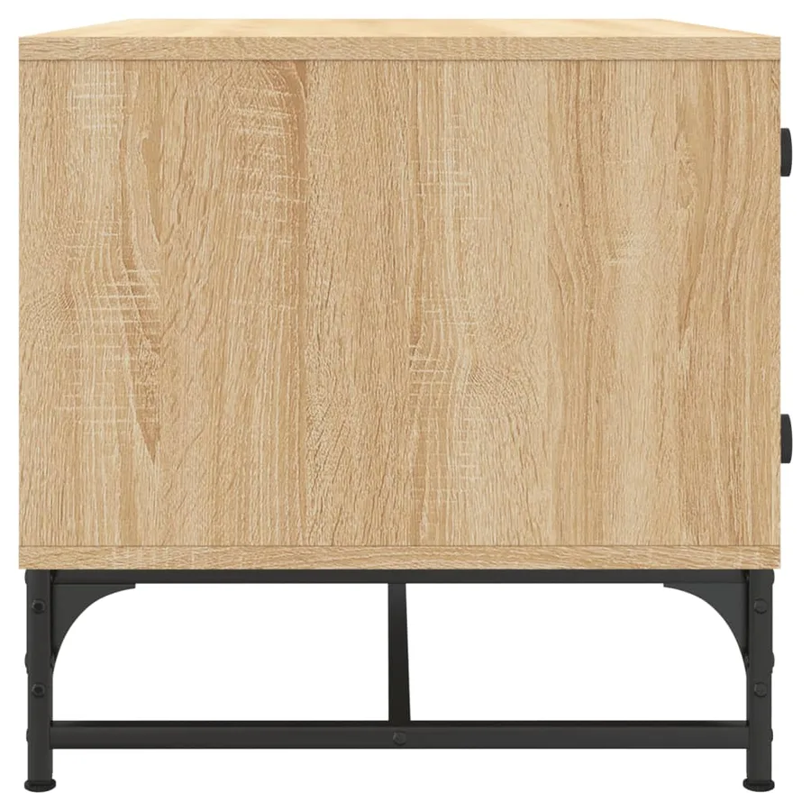 Table basse avec portes en verre chêne sonoma 68,5x50x50 cm - 6