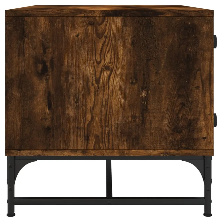 Table basse avec portes en verre chêne fumé 68,5x50x50 cm - 6