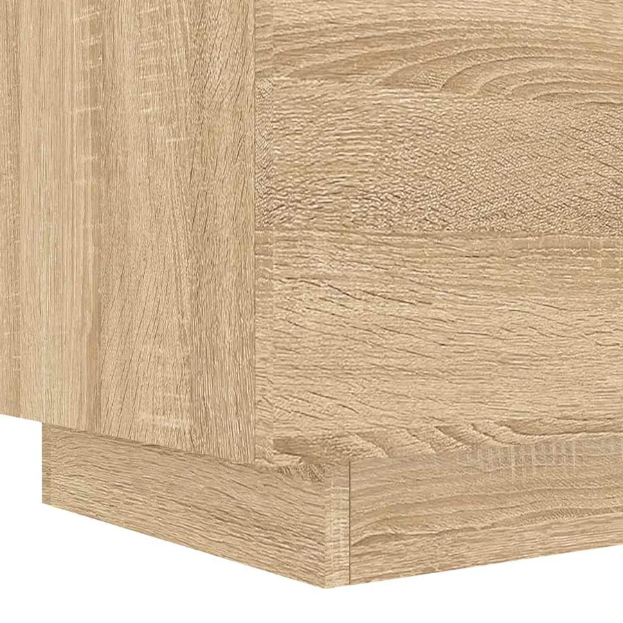 Armoires de chevet et lumières LED 2 pcs chêne sonoma - 11