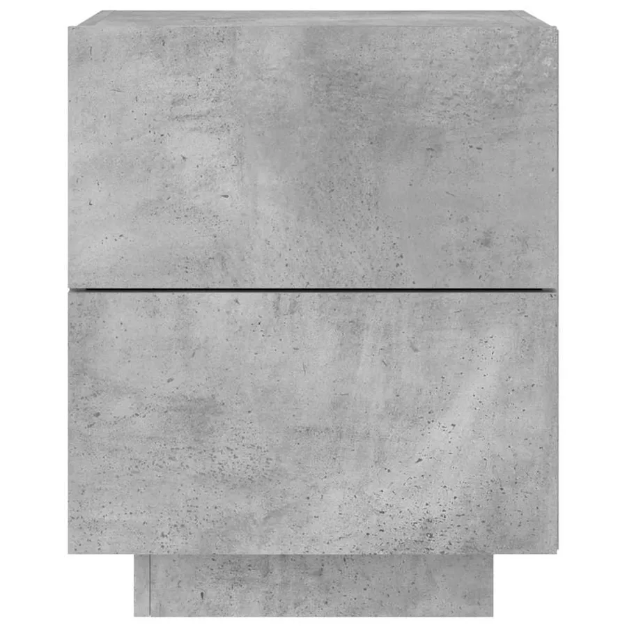 Armoires de chevet et lumières LED 2 pcs gris béton - 8