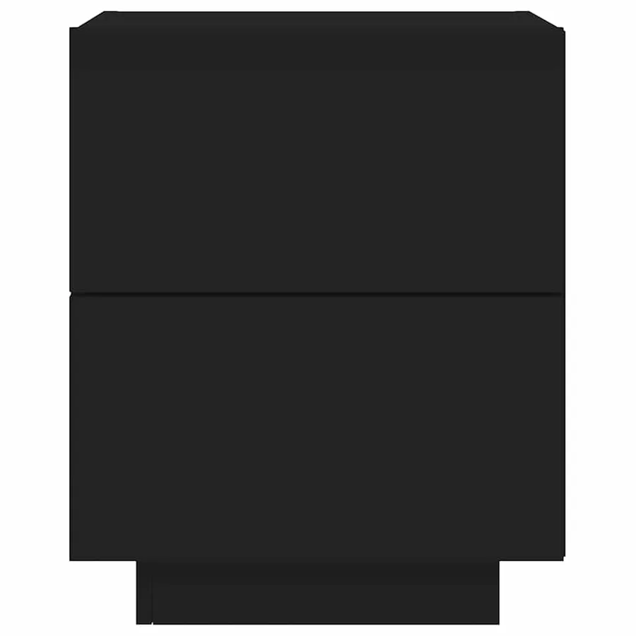 Armoire de chevet avec lumières LED noir bois d'ingénierie - 7