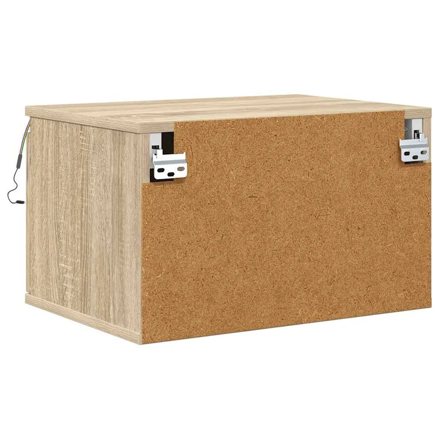 Tables de chevet murales avec lumières LED 2 pcs chêne sonoma - 11
