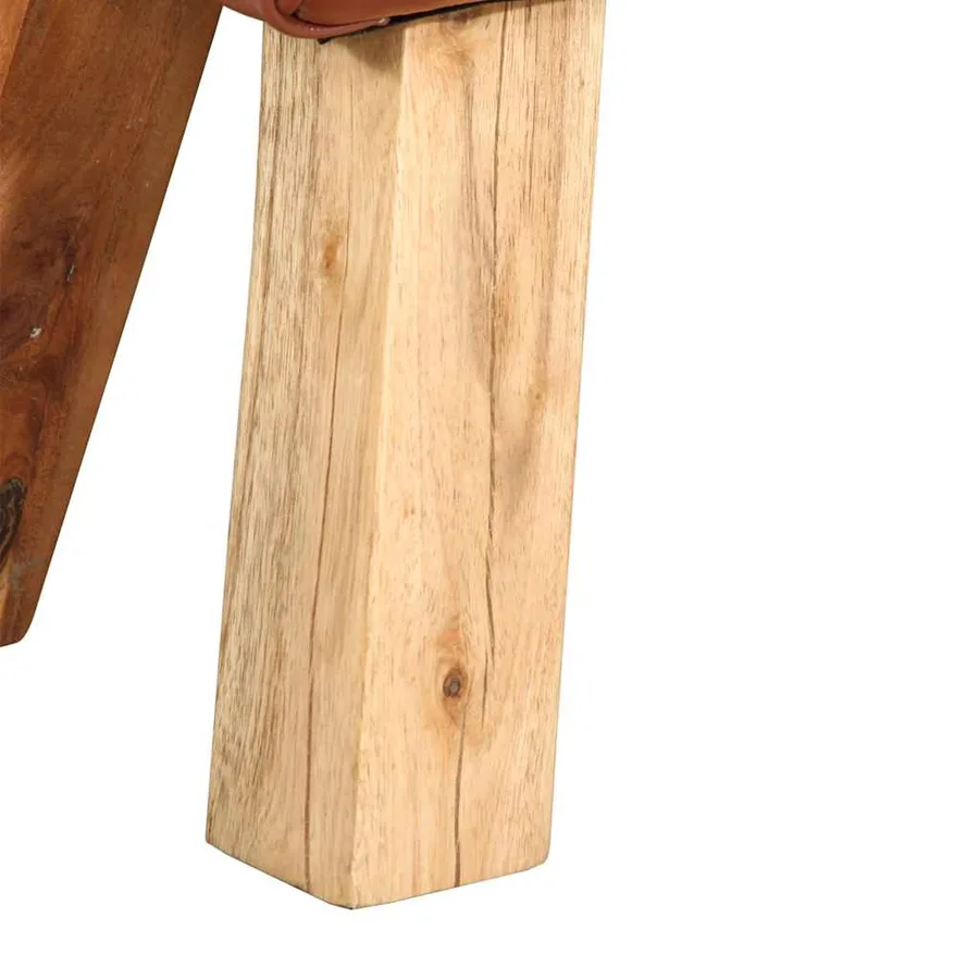 Banc de gymnastique marron 110 cm cuir véritable - 7