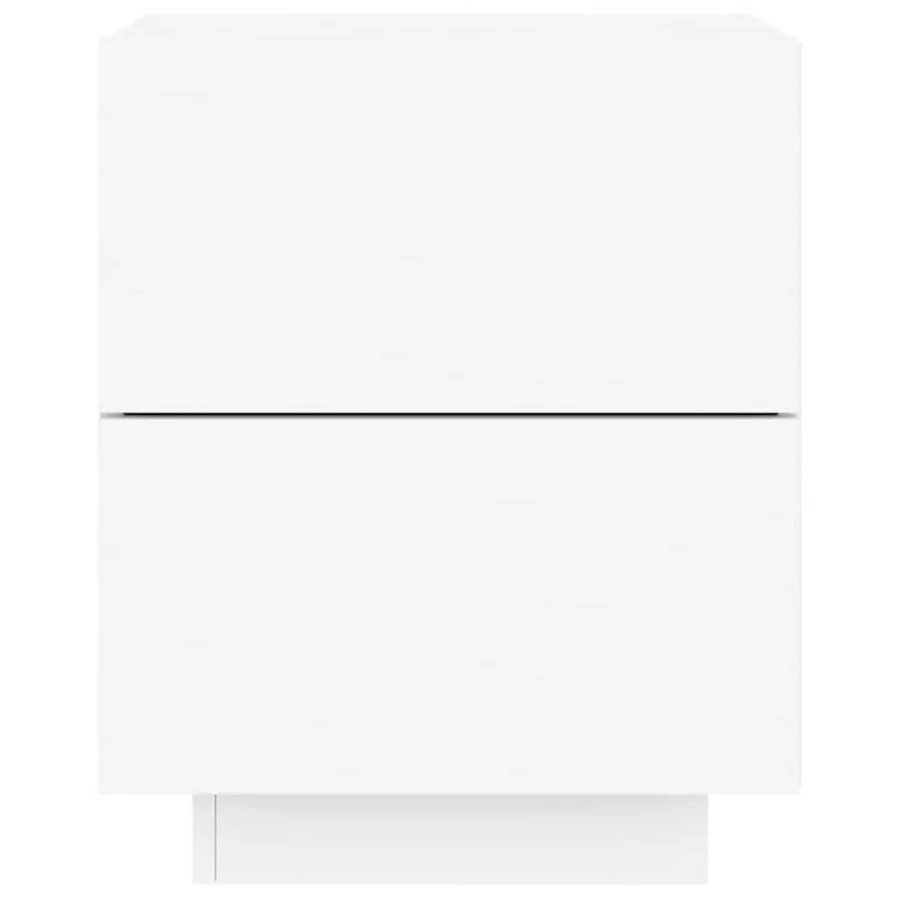 Armoire de chevet avec lumières LED blanc bois d'ingénierie - 7