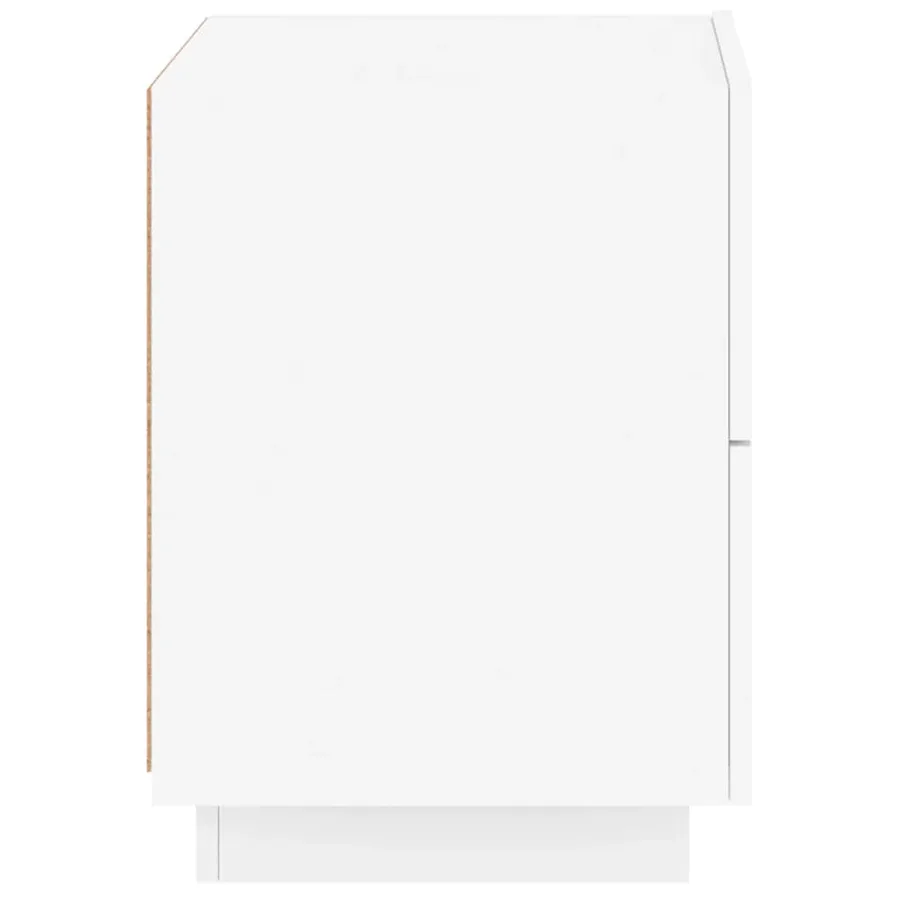 Armoire de chevet avec lumières LED blanc bois d'ingénierie - 8