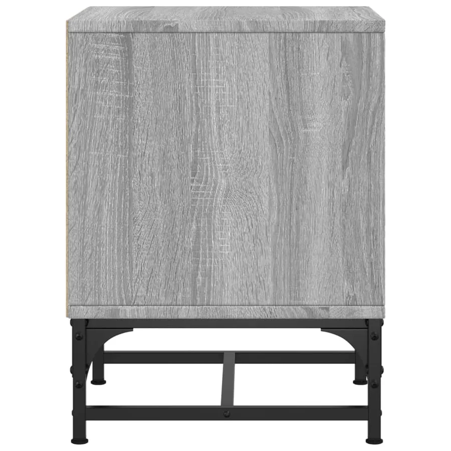 Tables de chevet et portes vitrées 2 pcs sonoma gris 35x37x50cm - 8