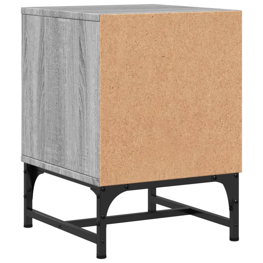 Tables de chevet et portes vitrées 2 pcs sonoma gris 35x37x50cm - 9