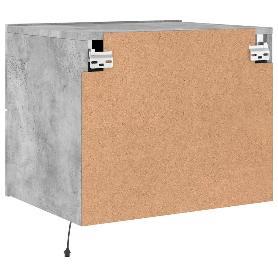 Tables de chevet murales avec lumières LED 2 pcs gris béton - 10