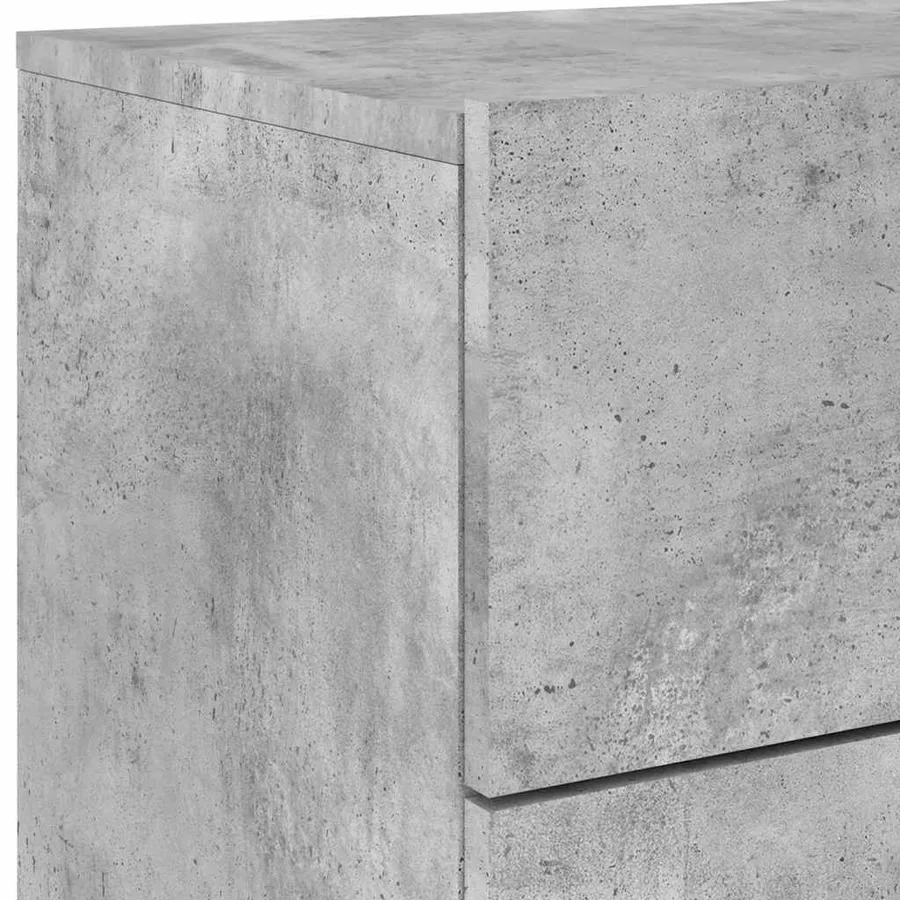 Tables de chevet murales avec lumières LED 2 pcs gris béton - 11