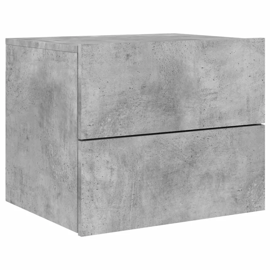 Tables de chevet murales avec lumières LED 2 pcs gris béton - 6