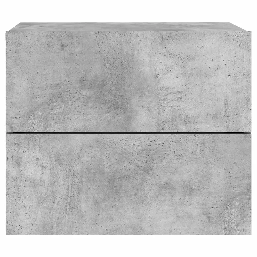 Tables de chevet murales avec lumières LED 2 pcs gris béton - 8