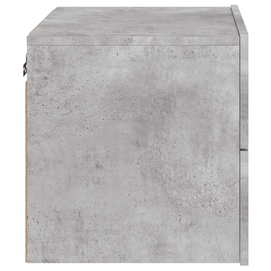 Tables de chevet murales avec lumières LED 2 pcs gris béton - 9