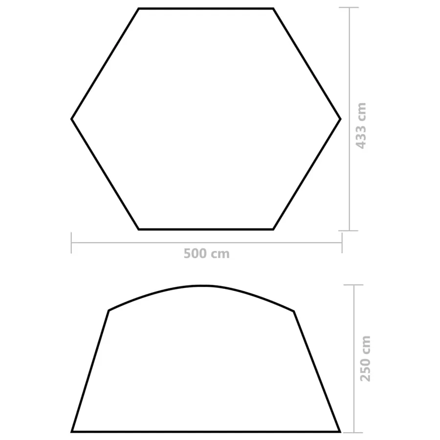 Tente de piscine Tissu 500x433x250 cm Gris - 8