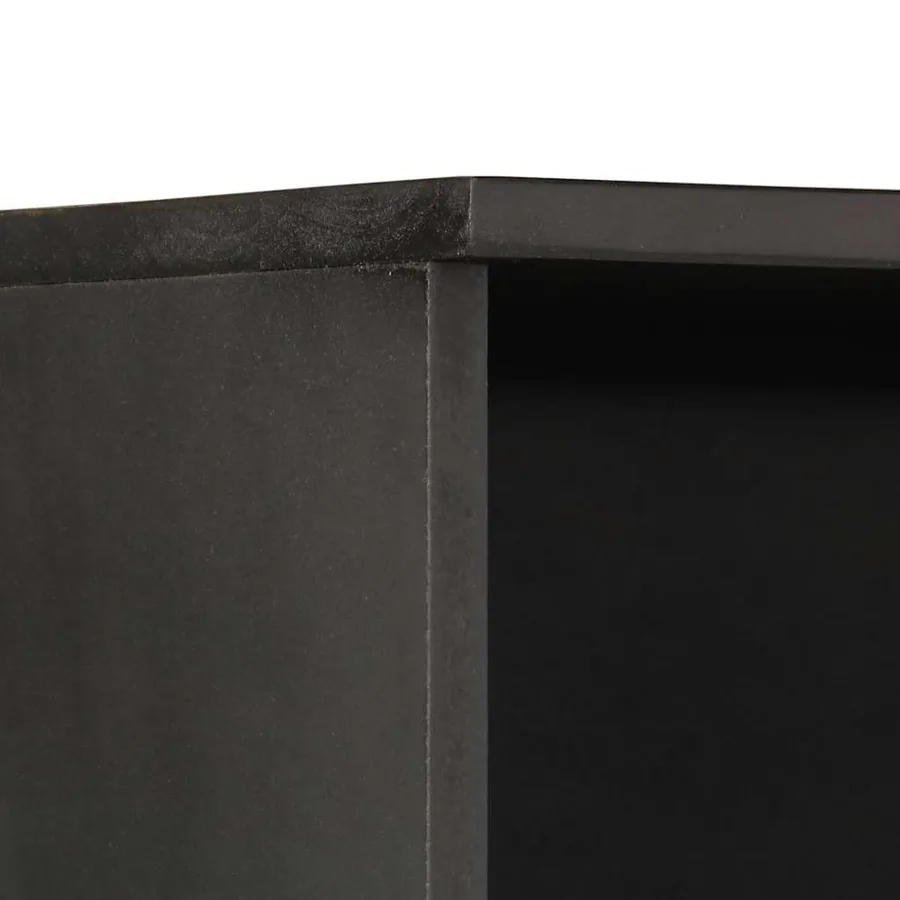 Armoire de salle de bain noir 38x33x160 cm bois massif manguier - 7