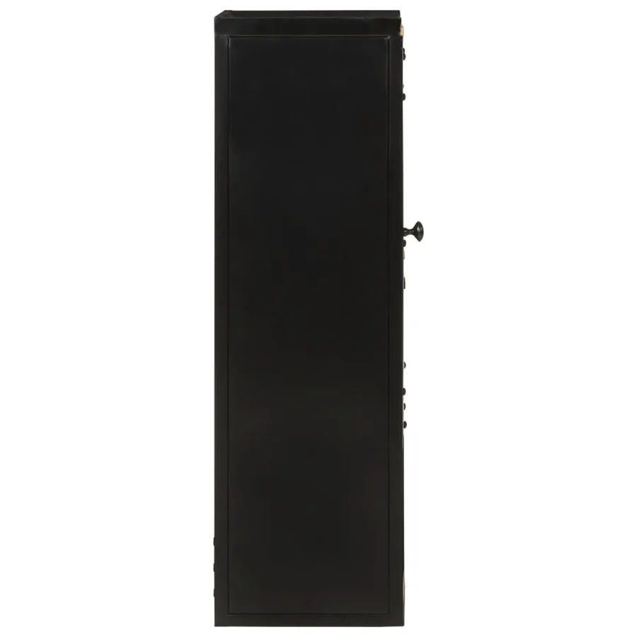 Armoire de salle de bain 40x27x90 cm fer et bois de manguier - 4