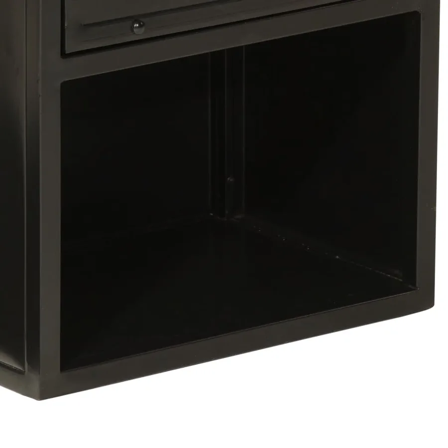 Armoire de salle de bain 40x27x90 cm fer et bois de manguier - 8